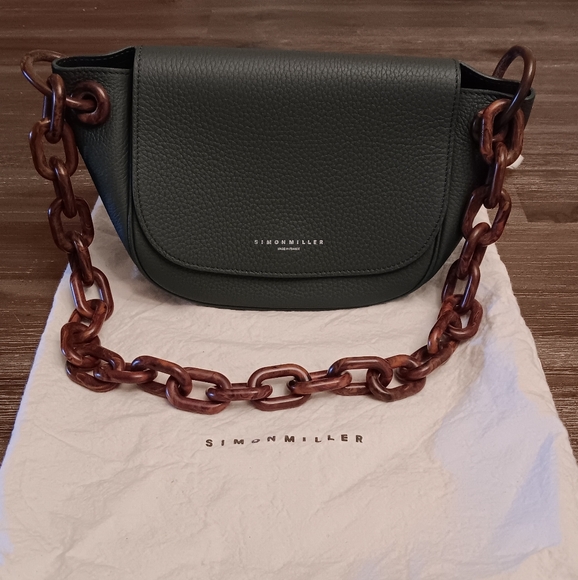 Simon Miller Green and Brown Crossbody Bag with Chain Strap - Picture 3 of 16